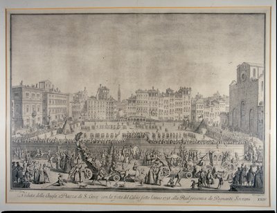 De Festa del Calcio op Piazza Santa Croce, gegraveerd door Carlo Gregori, 1738 door Giuseppe Zocchi